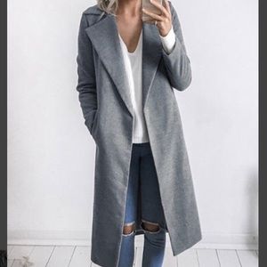 NWT Grey Long Trench Coat